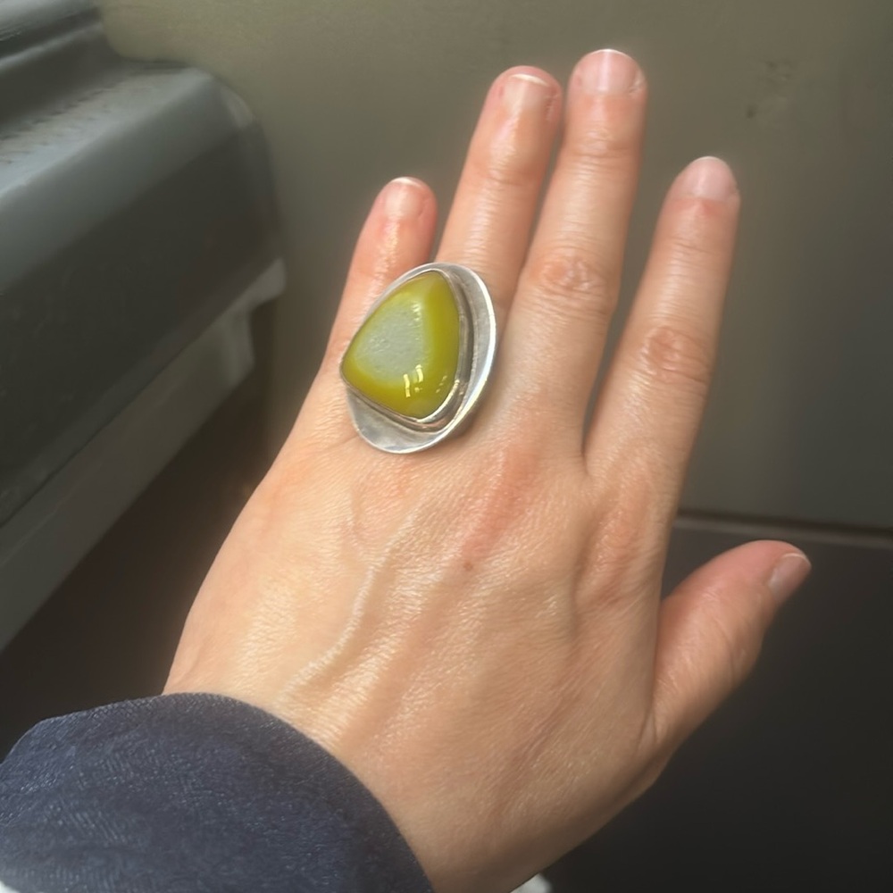 Jenni K druzy quartz sterling silver ring